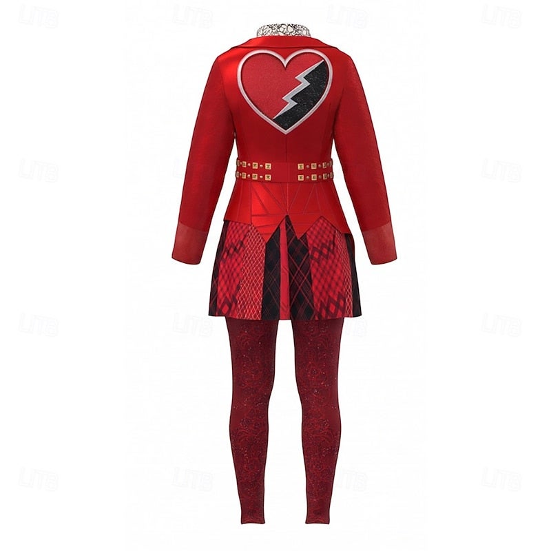 Y&D Halloween Costume Red Heart Princess Fantasy Villain Heir Descendants Wicked Wonderland Cosplay Mum and Daughter Adults' Women's Halloween Carnival Party Performance Stage Easy Halloween Costumes - Image 5