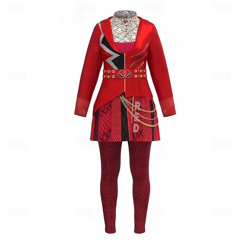 Y&D Halloween Costume Red Heart Princess Fantasy Villain Heir Descendants Wicked Wonderland Cosplay Mum and Daughter Adults' Women's Halloween Carnival Party Performance Stage Easy Halloween Costumes - Image 4