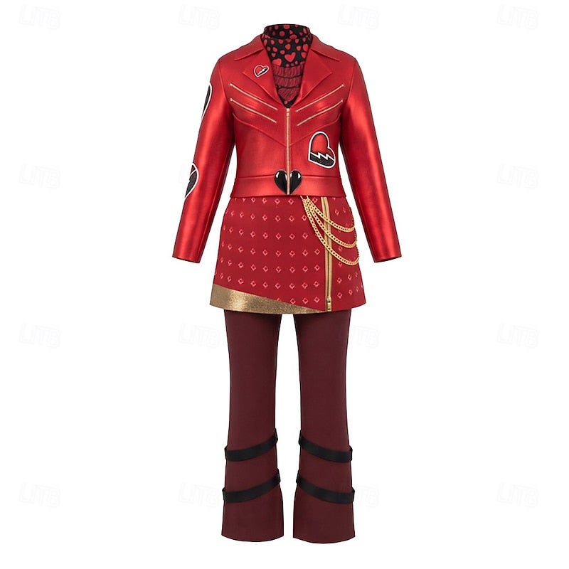 Y&D Halloween Costume Red Heart Princess Fantasy Villain Heir Descendants Wicked Wonderland Cosplay Mum and Daughter Adults' Women's Halloween Carnival Party Performance Stage Easy Halloween Costumes - Image 1