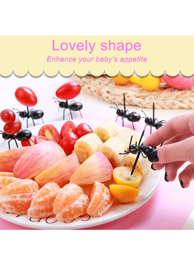 واي آند دي مجموعة شوك فواكه على شكل شغالات النمل من 60 قطعة أسود 1.8 x 2بوصة - Image 2