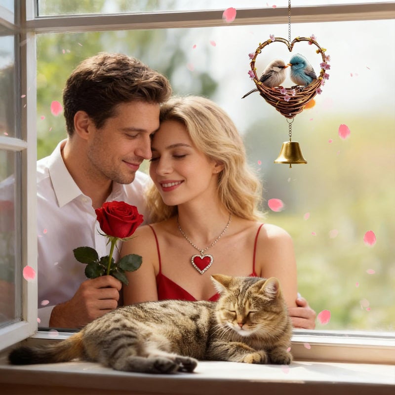 Acrylic Heart Wind Chime Outdoor Decor Soothing Sound Garden Patio Gift - Image 5