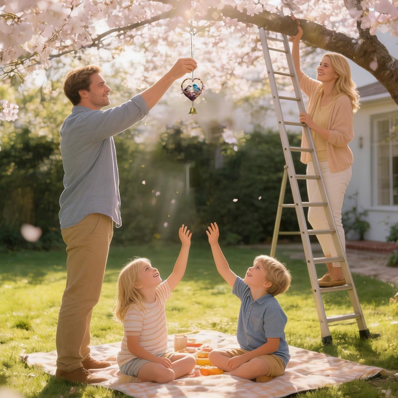 Acrylic Heart Wind Chime Outdoor Decor Soothing Sound Garden Patio Gift - Image 4