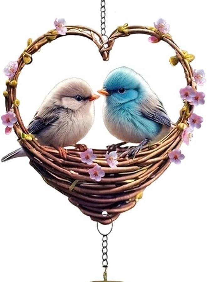 Acrylic Heart Wind Chime Outdoor Decor Soothing Sound Garden Patio Gift - Image 1