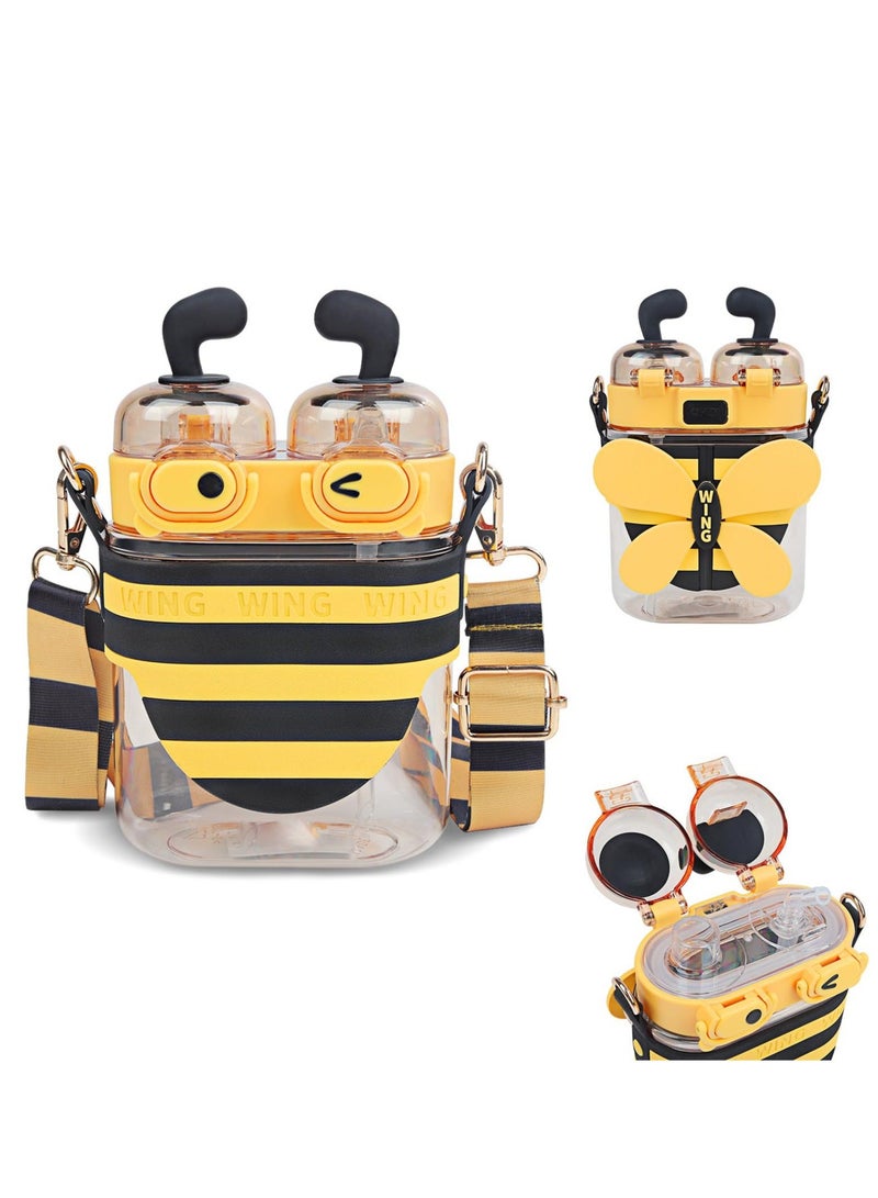 Captaintech Kids Water Bottle 19oz, BPA-Free Toddler Sippy Cup with Hard Spout, Adjustable Strap, Portable for Outdoor Sports and Travel - Image 1