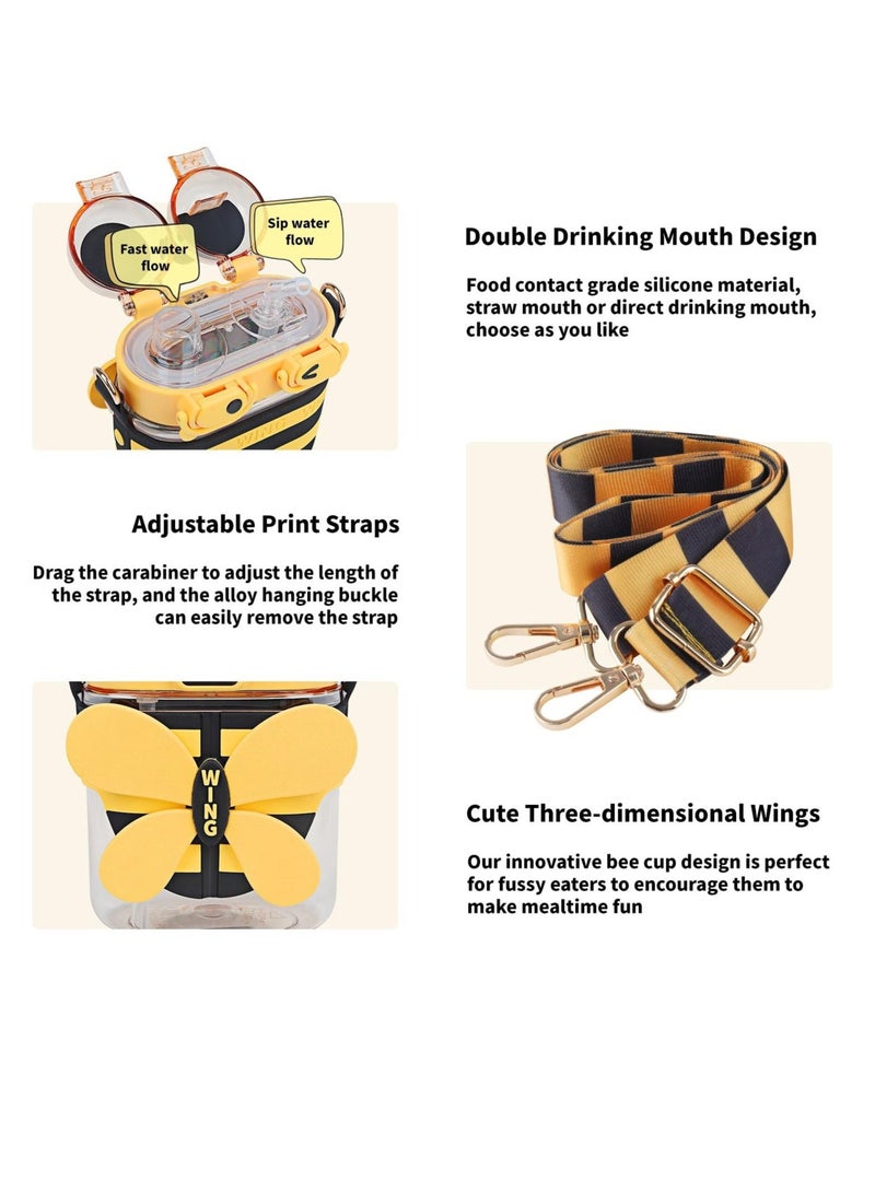 Captaintech Kids Water Bottle 19oz, BPA-Free Toddler Sippy Cup with Hard Spout, Adjustable Strap, Portable for Outdoor Sports and Travel - Image 3