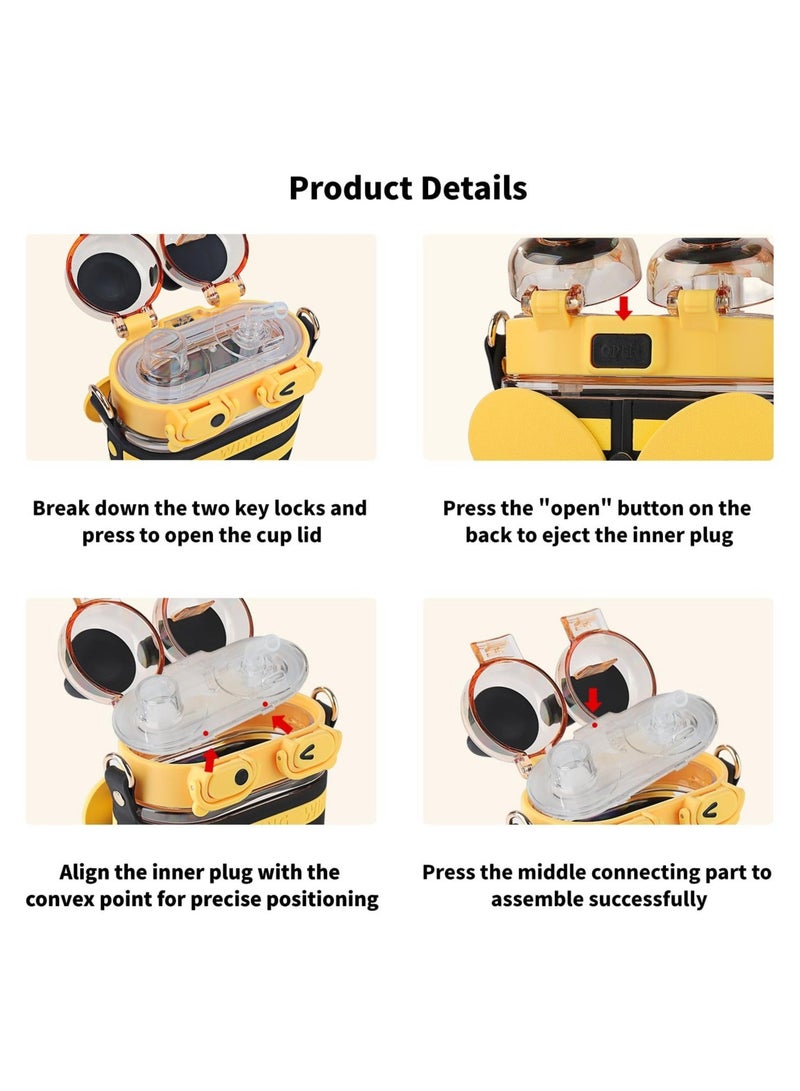 Captaintech Kids Water Bottle 19oz, BPA-Free Toddler Sippy Cup with Hard Spout, Adjustable Strap, Portable for Outdoor Sports and Travel - Image 5