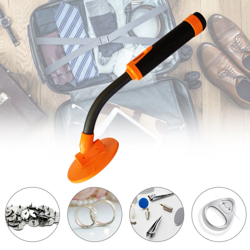Metal Detector: Orange 9V-Powered Pinpointer - Ultra Portable With Holster High Sensitivity 3 Modes Bright LED Flashlight for Treasure Hunters Indoor Outdoor Sand Lawn Soil Use - Image 3