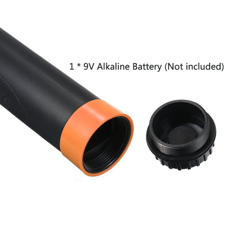 Metal Detector: Orange 9V-Powered Pinpointer - Ultra Portable With Holster High Sensitivity 3 Modes Bright LED Flashlight for Treasure Hunters Indoor Outdoor Sand Lawn Soil Use - Image 5