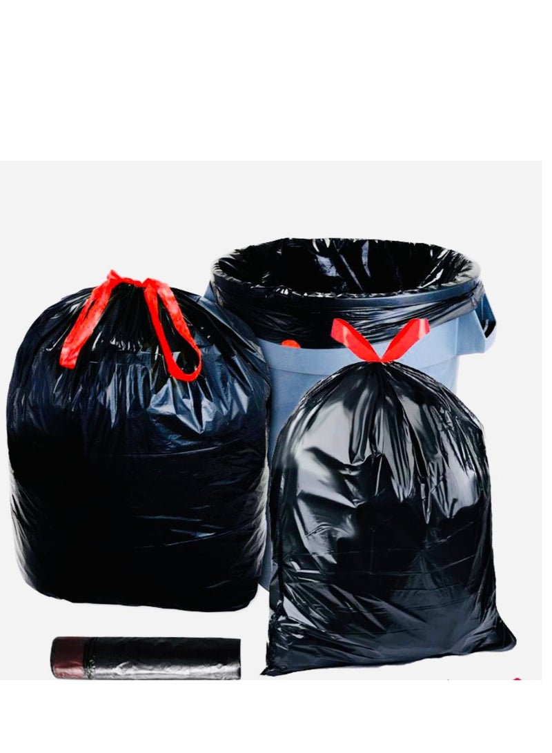 ECO Plastic Pack of 2 Drawstring Garbage Bag 20 pieces Black 60x90cm Extra Strong (Small)  - Image 3