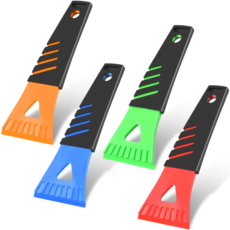 Frienda 4 Pcs Ice Scraper for Car Windshield Plastic Snow Frost Ice Removal Tools for Cars Trucks Window