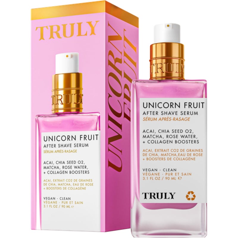 Truly Beauty Unicorn Fruit After Shave Serum | Rejuvenating Ingrown Hair Treatment & Redness Relief | Acai, Matcha & Rose Water | Hydrates, Soothes, & Smooths Skin | Cotton Candy Scent (3.1 fl oz) - Image 1