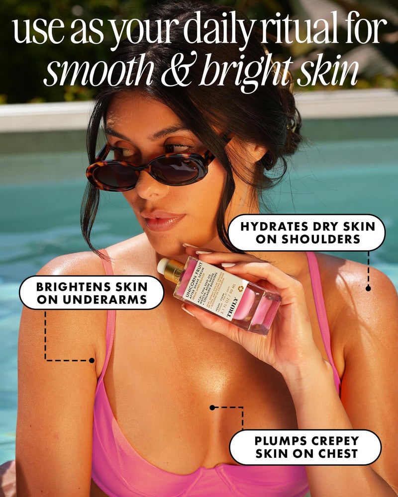 Truly Beauty Unicorn Fruit After Shave Serum | Rejuvenating Ingrown Hair Treatment & Redness Relief | Acai, Matcha & Rose Water | Hydrates, Soothes, & Smooths Skin | Cotton Candy Scent (3.1 fl oz) - Image 5