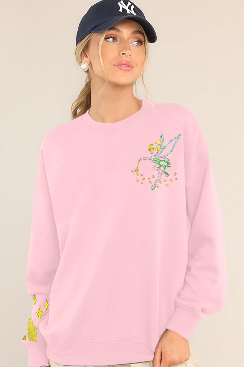 MAXIMGR Magic Kingdom Sweatshirt Women Embroidered Princess Sweater Cute Fairy Shirt Family Vacation Castle Graphic Top - Image 4