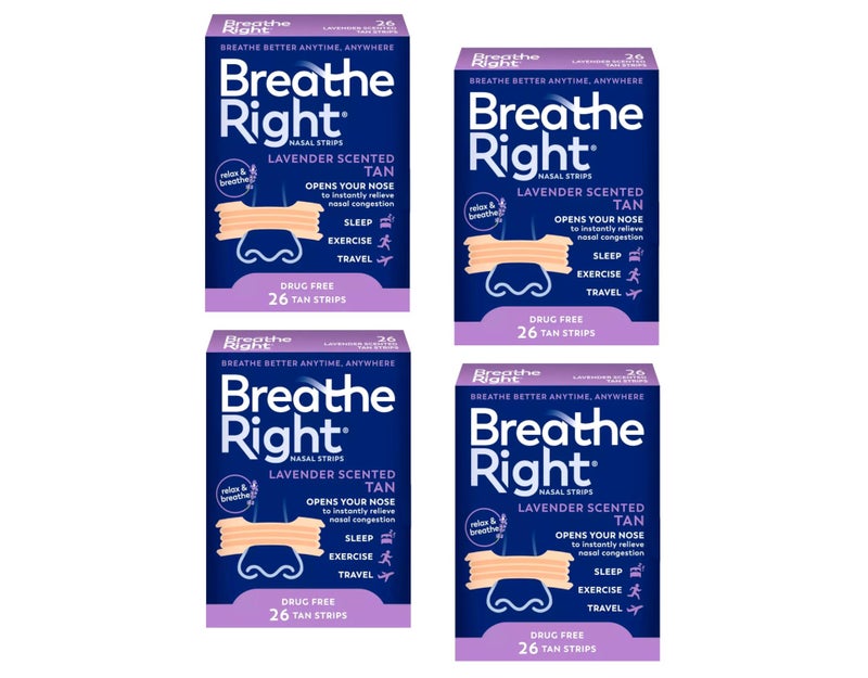 Breathe Right Nasal Strips, Lavender Scent 26 Count (4 Pack) - Image 1