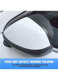 Generic Car Rear View Side Mirror Rain Shield, 4pcs Auto Truck Rear View Mirror Rain Eyebrow Sun Visor Universal Carbon Fiber Waterproof Rain Cover with 3M Fixing Sticker (Black)  - Image 3