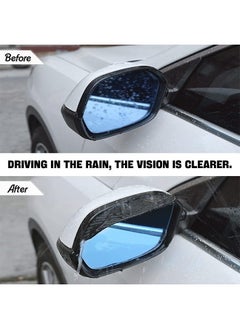 Generic Car Rear View Side Mirror Rain Shield, 4pcs Auto Truck Rear View Mirror Rain Eyebrow Sun Visor Universal Carbon Fiber Waterproof Rain Cover with 3M Fixing Sticker (Black)  - Image 4