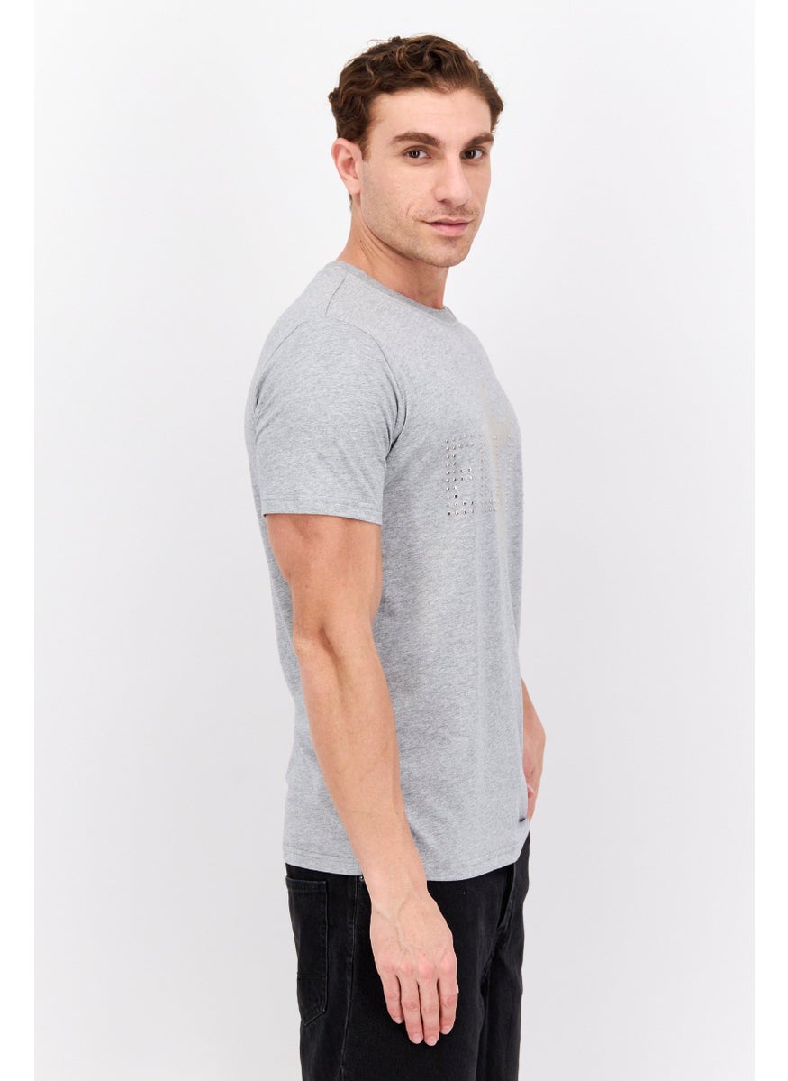 ELVIS Men  Crew Neck Short Sleeves Graphic Printed T-Shirt,  Grey  - Image 2
