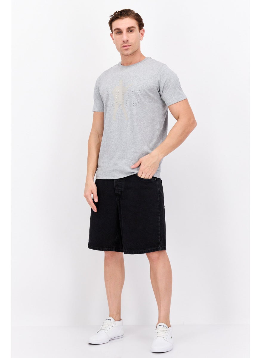 ELVIS Men  Crew Neck Short Sleeves Graphic Printed T-Shirt,  Grey  - Image 4
