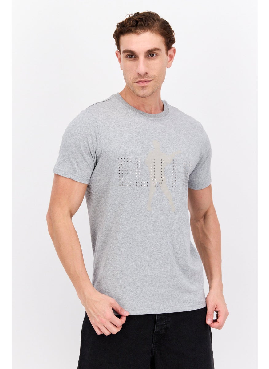 ELVIS Men  Crew Neck Short Sleeves Graphic Printed T-Shirt,  Grey  - Image 1
