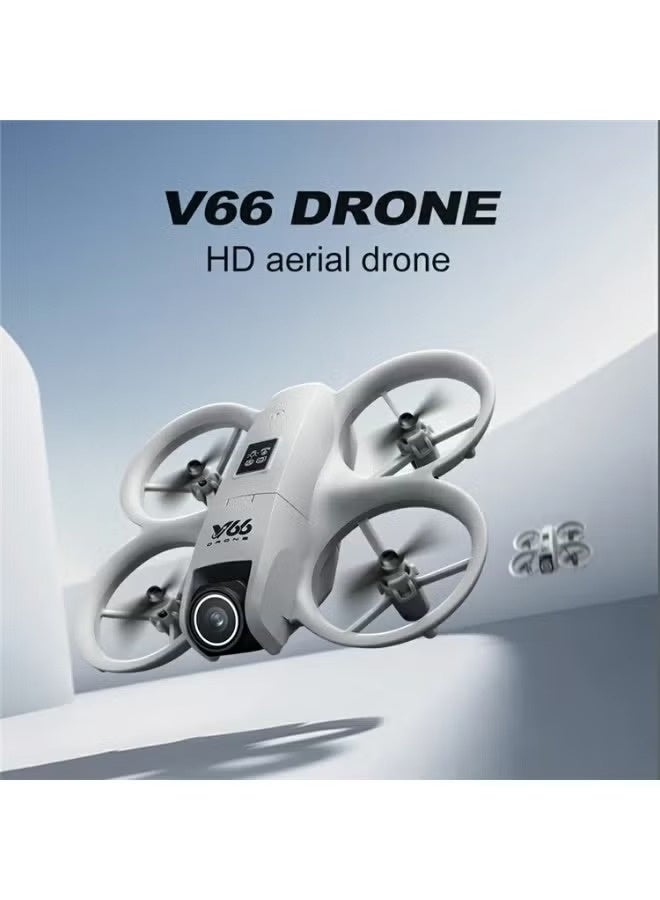Generic V66 HD Dual Camera RC Drone Optical Flow Obstacle Avoidance Quadcopter with 2 Battery - Grey - Image 5