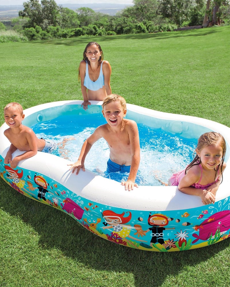 انتكس Swim Center Inflatable Paradise Seaside Swimming Pool, Multi-Colour, 56490 - Image 3