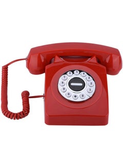 klarako Retro Landline Phone, Western Style Vintage Vintage Phone, Home Office Table Phone, Desktop Phone(Red)  - Image 2
