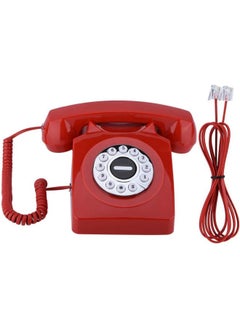 klarako Retro Landline Phone, Western Style Vintage Vintage Phone, Home Office Table Phone, Desktop Phone(Red)  - Image 1