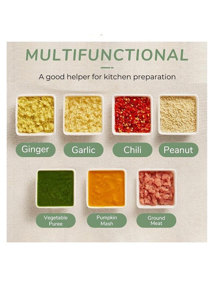 مفرمة لحم كهربائية، مطحنة ثوم، مكبس صغير، مفرمة خضروات، آلة هرس، أدوات مطبخ USB، صانع طعام للأطفال (أبيض) - Image 3