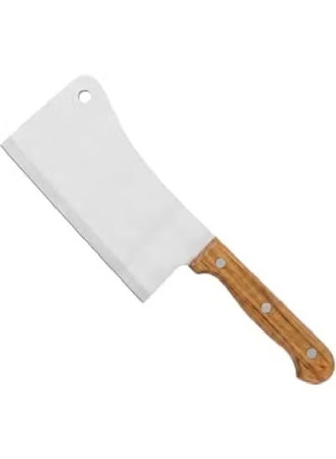 Heavy Duty Professional Cleaver Knife, Stainless Steel Butcher Chopper with Ergonomic Wooden Handle, Precision Tool for Meat Cutting and Bone Chopping. - Image 1