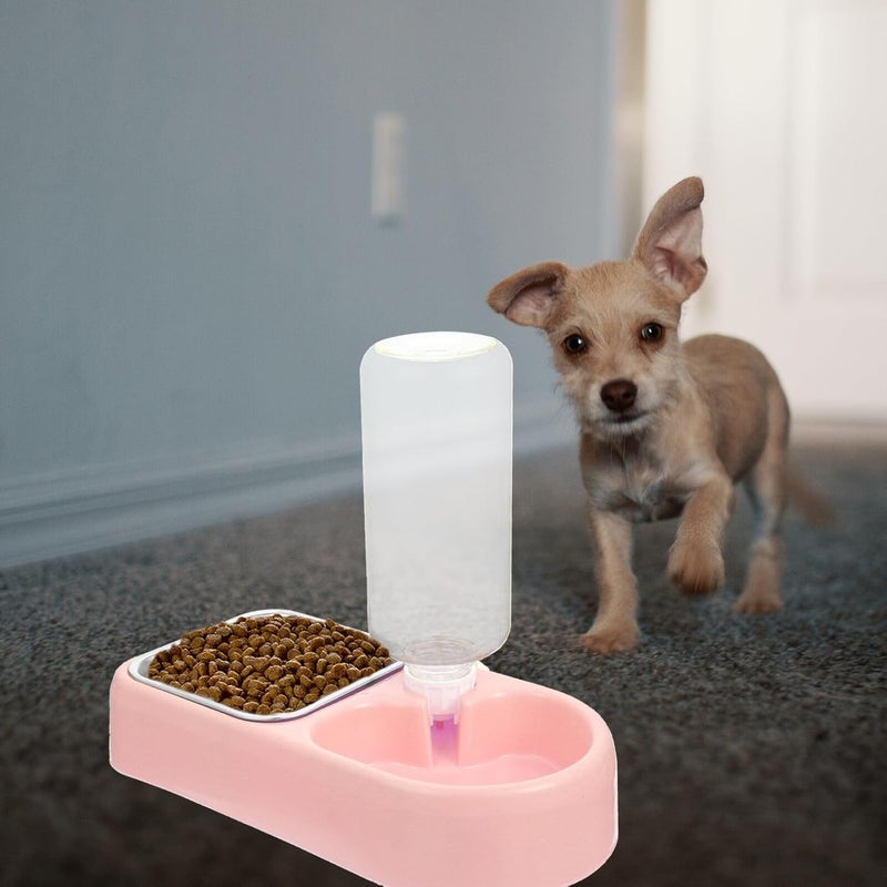 Detachable Hanging Pet Water Dispenser Bowl Set, Automatic Refill Dog and Cat Feeder Bowls, Pink, Suitable for Cage and Indoor Use - Image 5