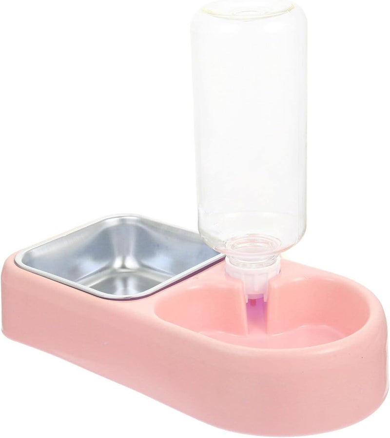Detachable Hanging Pet Water Dispenser Bowl Set, Automatic Refill Dog and Cat Feeder Bowls, Pink, Suitable for Cage and Indoor Use - Image 1