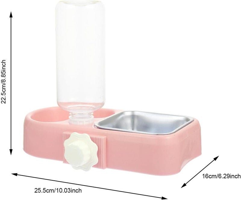 Detachable Hanging Pet Water Dispenser Bowl Set, Automatic Refill Dog and Cat Feeder Bowls, Pink, Suitable for Cage and Indoor Use - Image 2