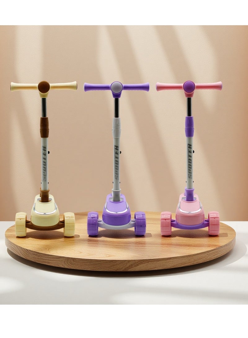 EASY FUTURE Foldable Kids Scooter with Height-Adjustable Handle, LED PU Wheels, Rear Brake & Music – Ideal for 3-8 Years - Image 5