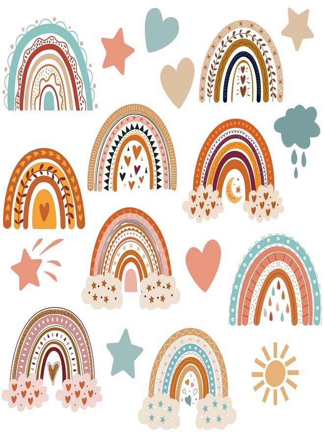 Nezyo 90 Pieces Rainbow Classroom Decor Boho Bulletin Board Decor Bulletin Board Birthday Party Cutouts Rainbow Party Decorations for Crafts Home School Door Home Birthday - Image 1