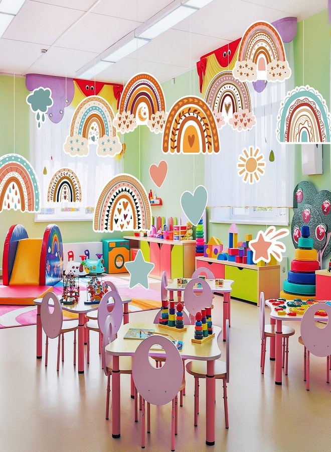 Nezyo 90 Pieces Rainbow Classroom Decor Boho Bulletin Board Decor Bulletin Board Birthday Party Cutouts Rainbow Party Decorations for Crafts Home School Door Home Birthday - Image 5
