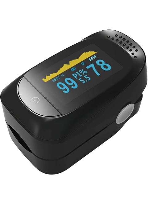 Digital Pulse Oximeter Fingertip, OLED High-Definition Screen, Oxygen Saturation Monitor, Heart Rate and SpO2 Levels Meter with Alarm Function