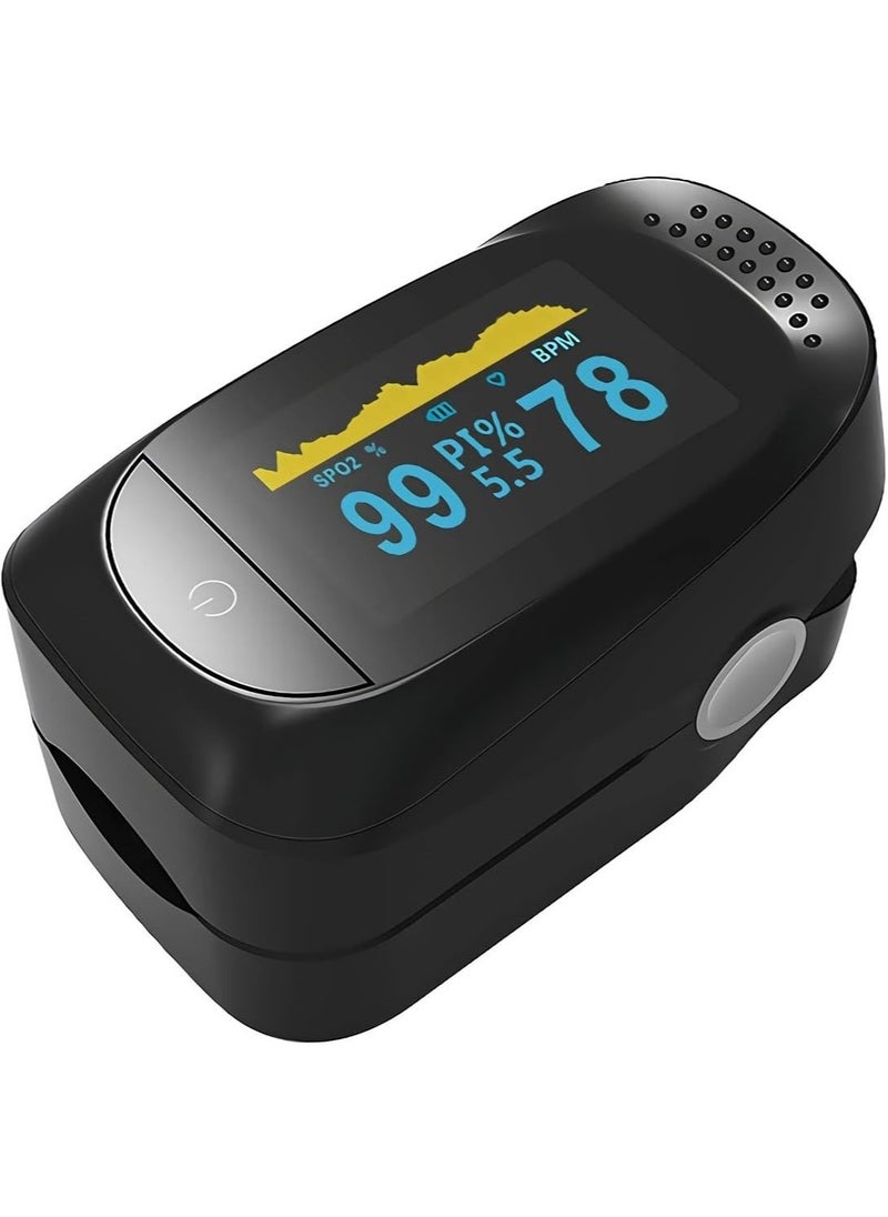 Digital Pulse Oximeter Fingertip, OLED High-Definition Screen, Oxygen Saturation Monitor, Heart Rate and SpO2 Levels Meter with Alarm Function