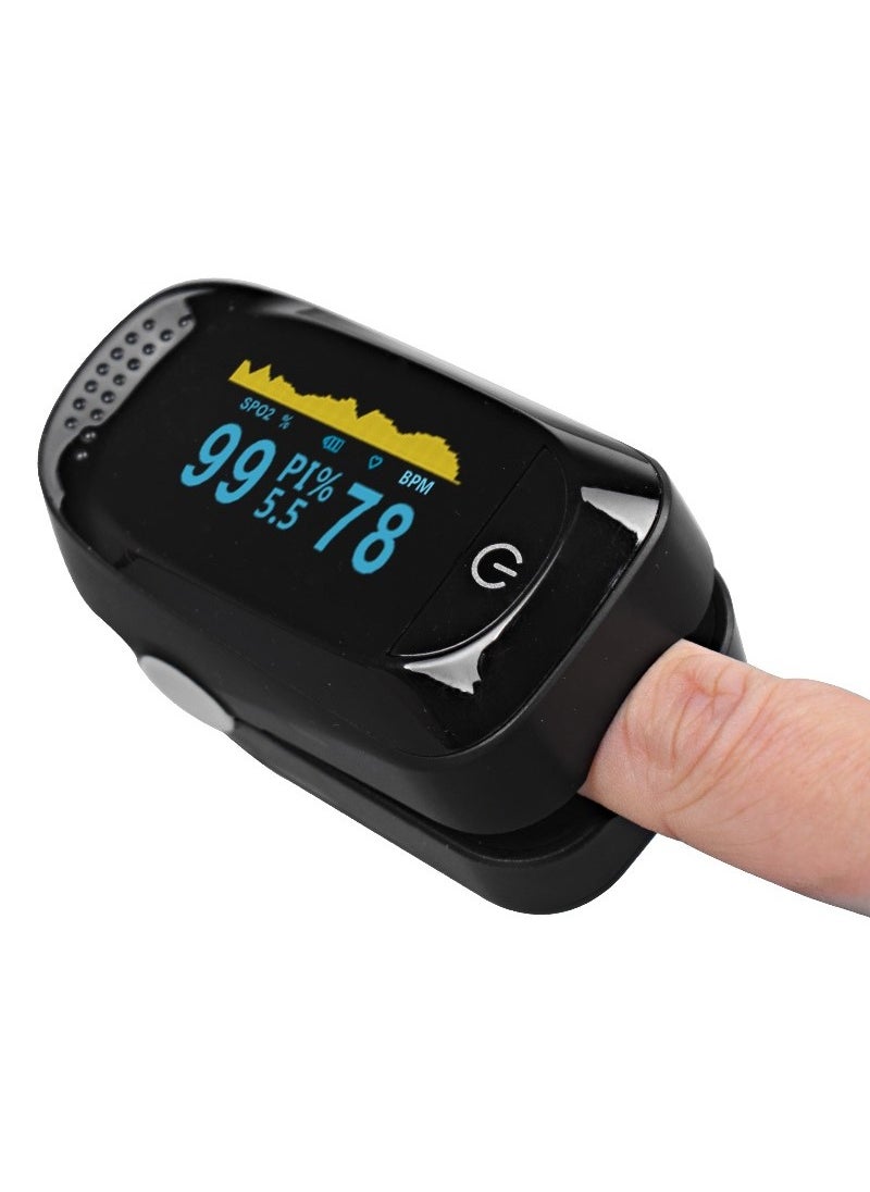 Digital Pulse Oximeter Fingertip, OLED High-Definition Screen, Oxygen Saturation Monitor, Heart Rate and SpO2 Levels Meter with Alarm Function