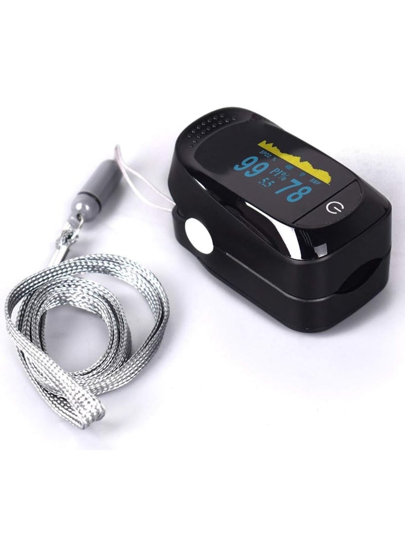 Digital Pulse Oximeter Fingertip, OLED High-Definition Screen, Oxygen Saturation Monitor, Heart Rate and SpO2 Levels Meter with Alarm Function