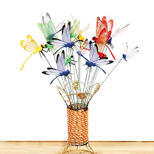 Inralimot 10Pcs 3D Dragonfly Stakes for Indoor/Outdoor Yard, Garden Ornaments, Patio Decoration With Sticks - Image 4