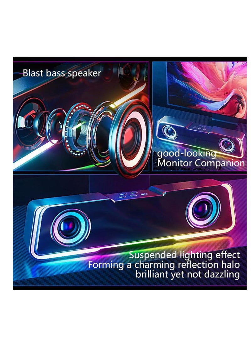 SYOSI Colorful Bluetooth Speaker, Portable Wireless Bluetooth Speaker, Subwoofer High Power Speaker, TV Speakers, Karaoke Sound Bar, Bluetooth Speakers for TV, Desktop Speakers with Subwoofer - Image 3