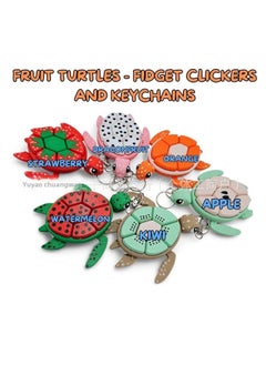 Generic Cross Border Turtle Fidget Clickers Decompression Toy 3D Printing Turtle Fruit Button Keychain-Color:【kiwi】turtle Does Not Include Keychain-Specifications:Size Is About 10.7*11.3*2.2cm, About 50g  - Image 2