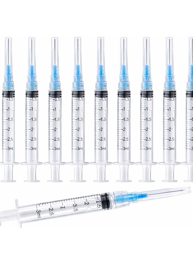 Disposable 3 ml medical syringe with needle, individually sealed, sterile syringe for scientific laboratories, pediatrics, fluid dispensing, irrigation, and pet feeding. 10 packs. - Image 1
