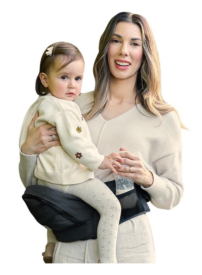 GROWNSY Baby Hip Seat Carrier, GROWNSY Baby Carrier with Multiple Pockets, Adjustable Extended Waistband for Newborns & Toddlers up to 50 lbs, Black  - Image 1