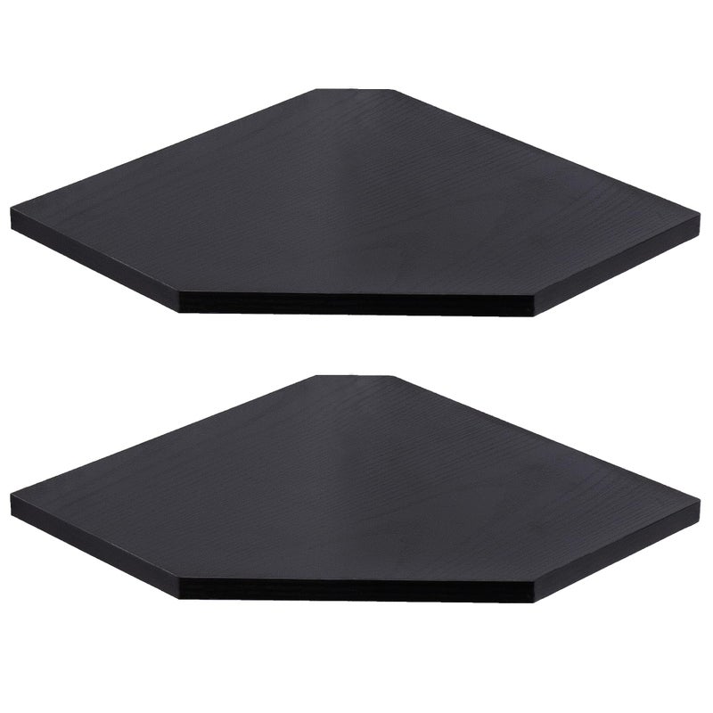 Corner Shelf Wall Mount Floating Corner Shelves Set of 2 Corner Wall Shelf Organizer Rustic Wood Wall Storage Display Shelves for Living Room Bedroom Bathroom Kitchen Classic Black