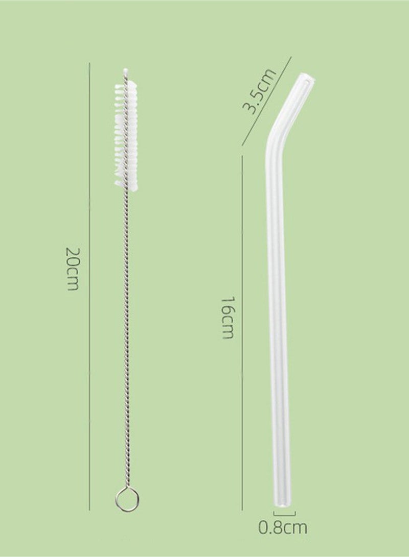 10Pcs Reusable Transparent Glass Drinking Straws, Heat-resistant Glass Straw with 4Pcs Straw Brush, 20cm - Image 5