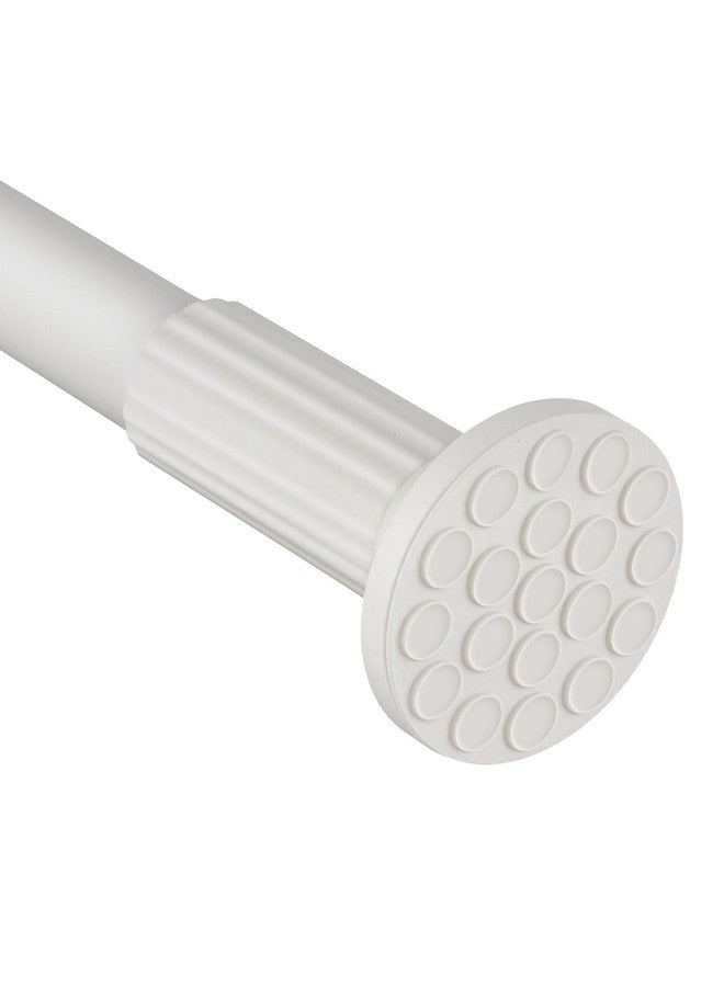 ZOCONE ZOCONE Tension Curtain Rod, 51-168 Inches Adjustable Closet Tension Rod Rust-free No Drilling Shower Curtain Rod, Anti-slip Spring Steel Rod for Bathroom White  - Image 1
