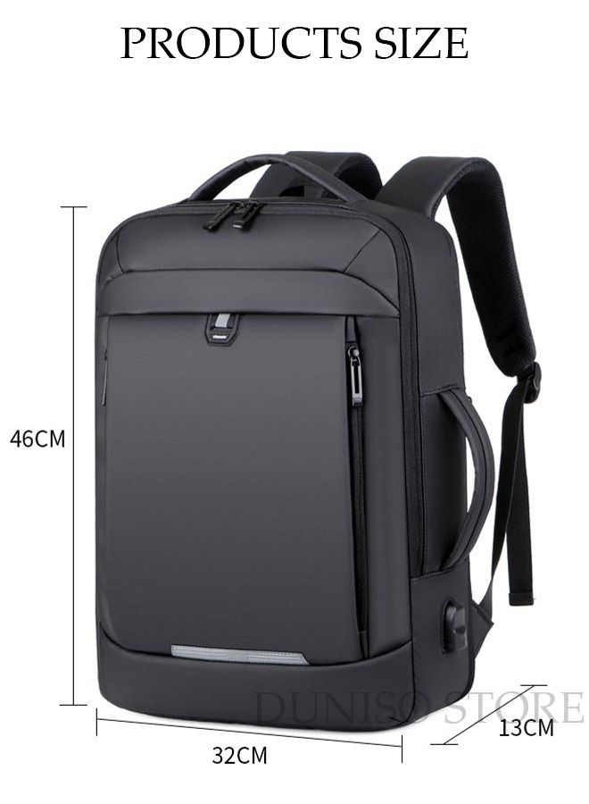 DUNISO Business Travel Laptop Backpack Anti-Theft Durable Computer Backpack with USB Charging Port and Reflective Strip Large Capacity College School Backpack for Men & Women Fits 15.6 Inch Notebook - Image 4