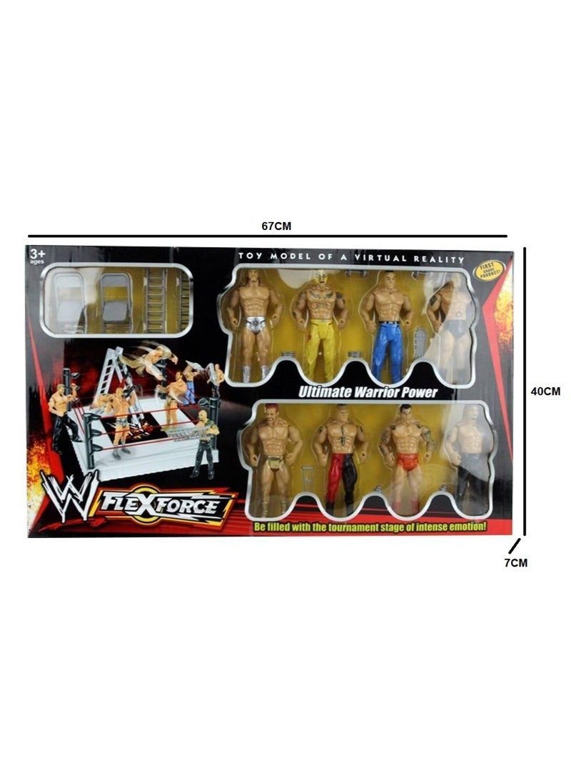 WWE 8-Piece of Random Characters And A Ring Ultimate Warrior Power  - Image 2
