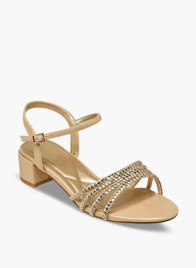 سيليست صنادل بكعب عريض مزينة لمجموعة رمضان النسائية